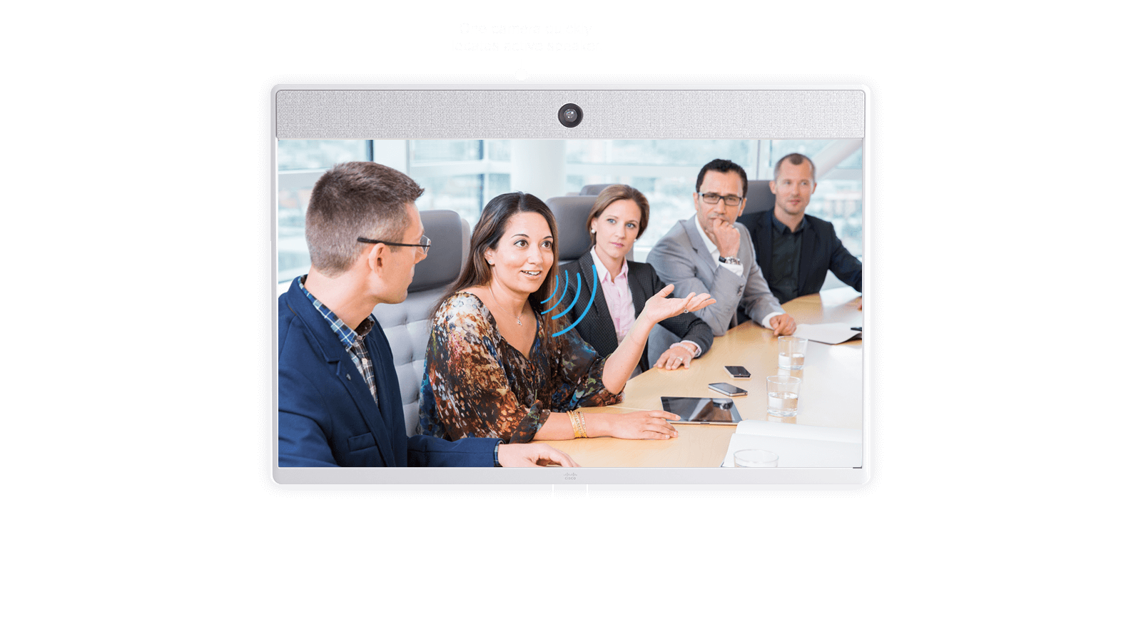 Cisco Webex のユーザインターフェイスを示すラップトップ