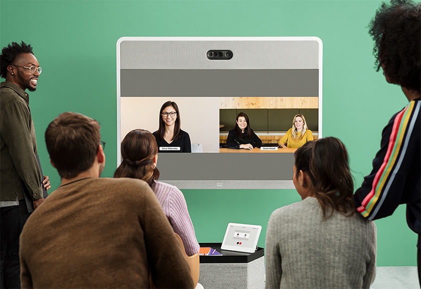 Reuniones grupales con la pantalla de vídeo de Cisco Webex Board