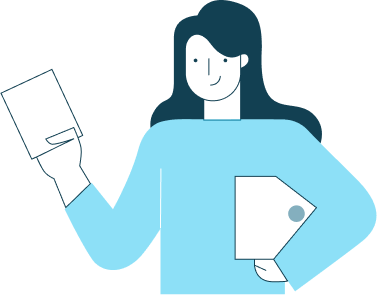 illustration of person presenting a paper