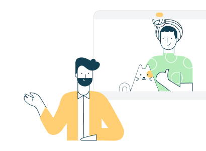 Illustration of remote team meeting