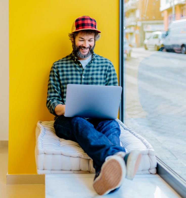 man on laptop computer