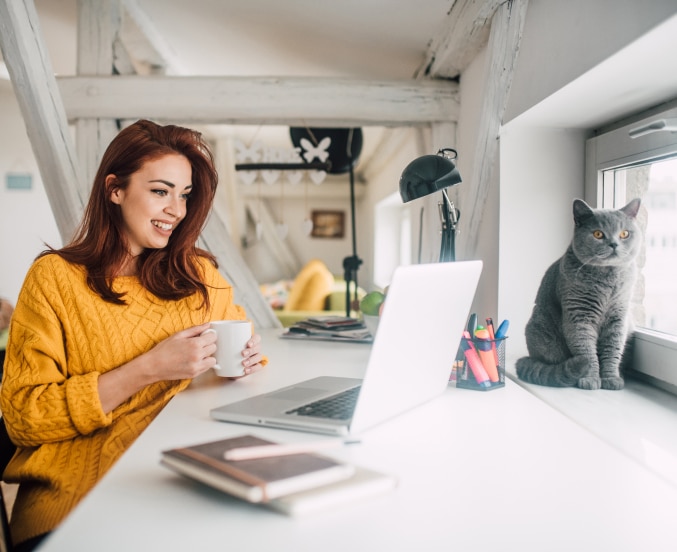 woman working from home