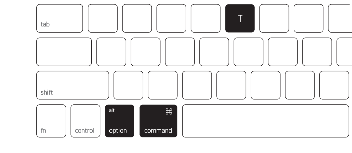 Exemplo de atalhos de teclado