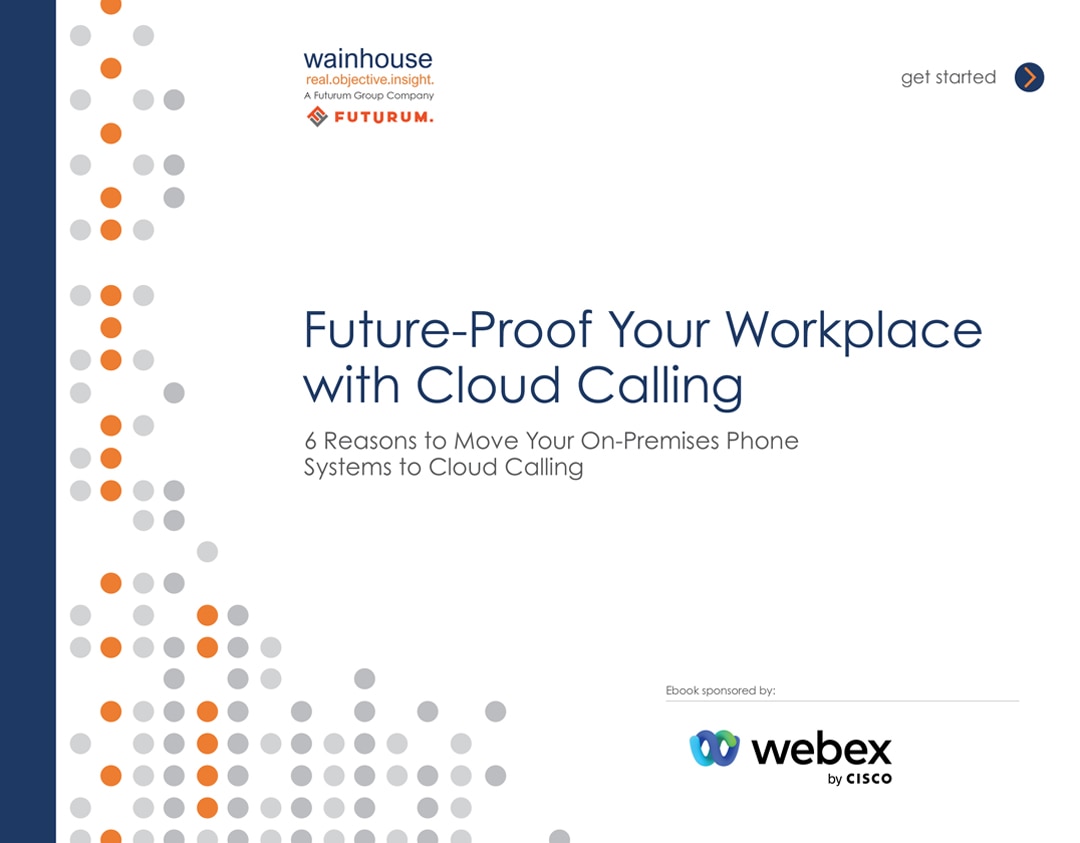 Cover of Wainhouse report on advantages of future-proofing your workplace with cloud calling and why Webex Calling can help.