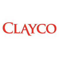 The Clayco logo. The word Clayco in red capital letters.
