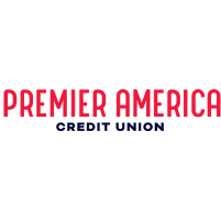 Premier America Credit Union logo. Premier America in red capital letters above Credit Union in smaller black capital letters.
