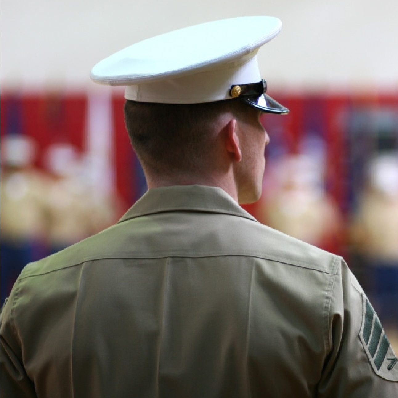 soldier in uniform from behind