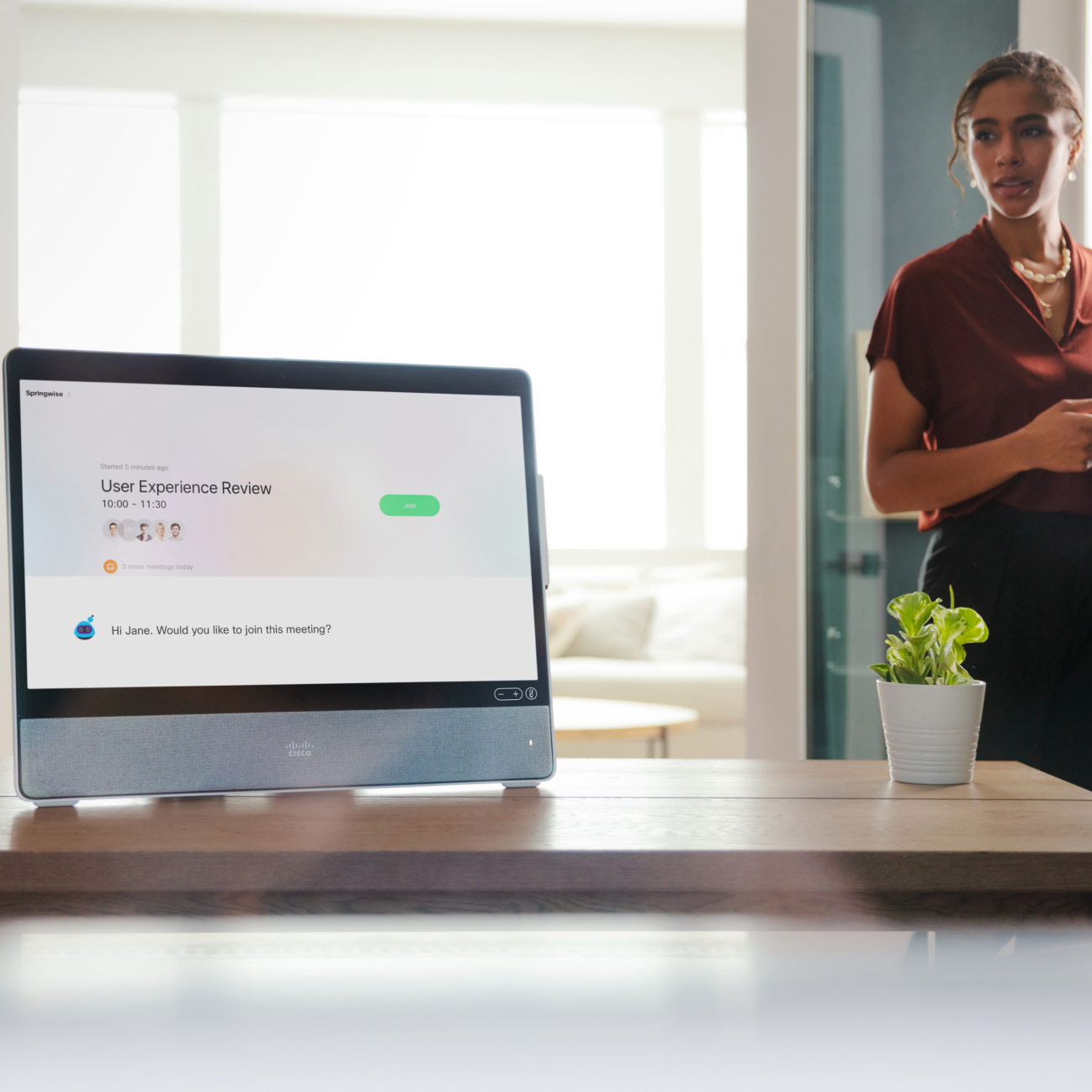 Webex Desk Series exibe uma próxima reunião