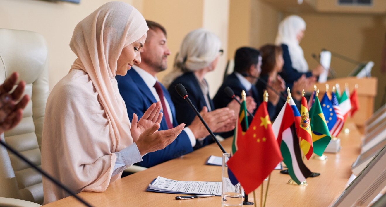 government reps at a conference