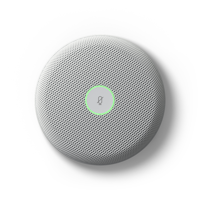 Top close-up view of the Cisco Table Microphone Pro, with on-table mounting.