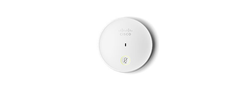 Top close-up view of the Cisco Table Microphone.