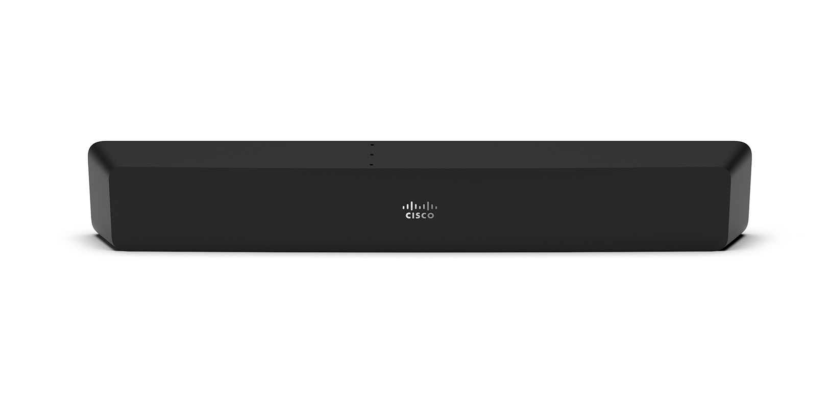 Cisco Room Bar shown from the front with the video bar camera visible at the center of the collaboration device