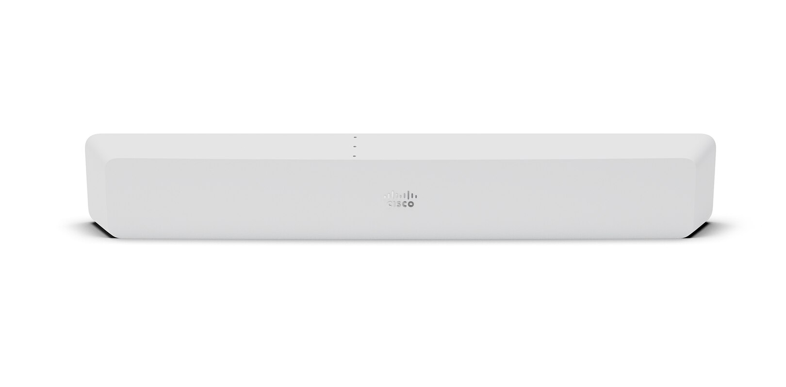 Cisco Room Bar shown from the front with the video bar camera visible at the center of the collaboration device