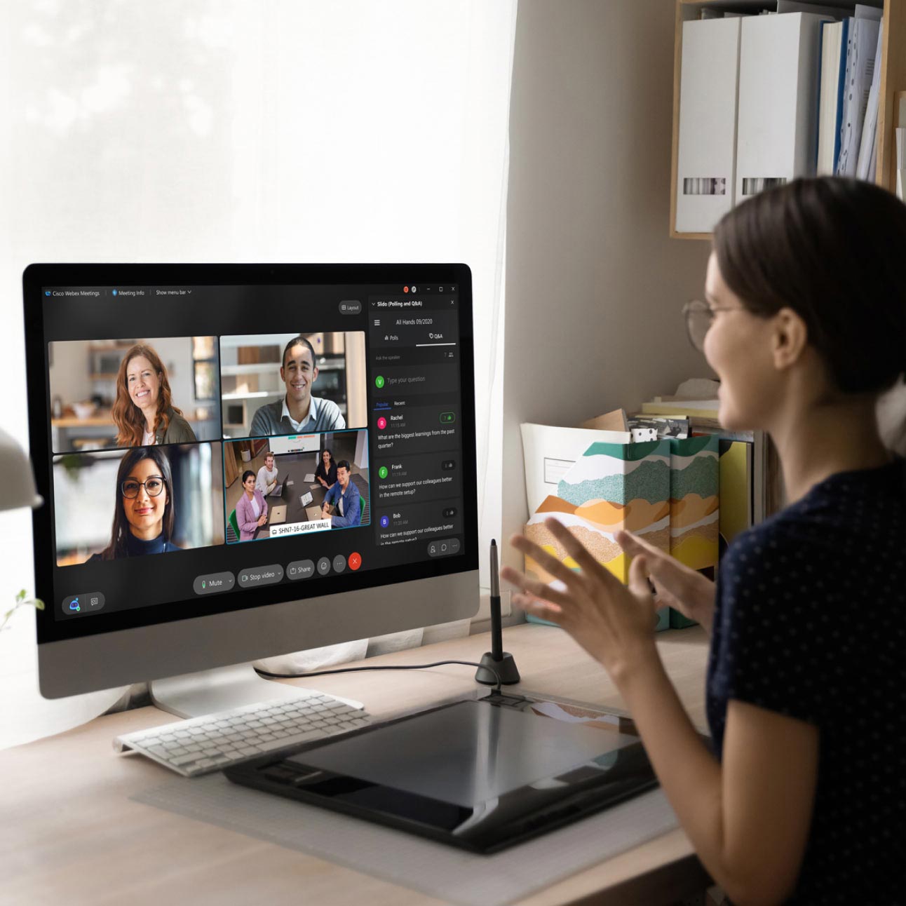 Beispiel eines Webex Meetings mit Live-Fragen und -Antworten