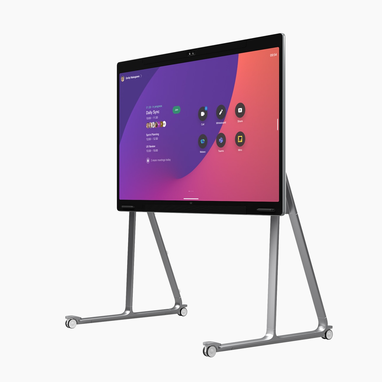 Cisco Board Pro with meeting platform selection screen on display.