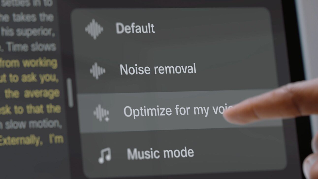 User selects Optimize for my voice feature in Webex Meeting.