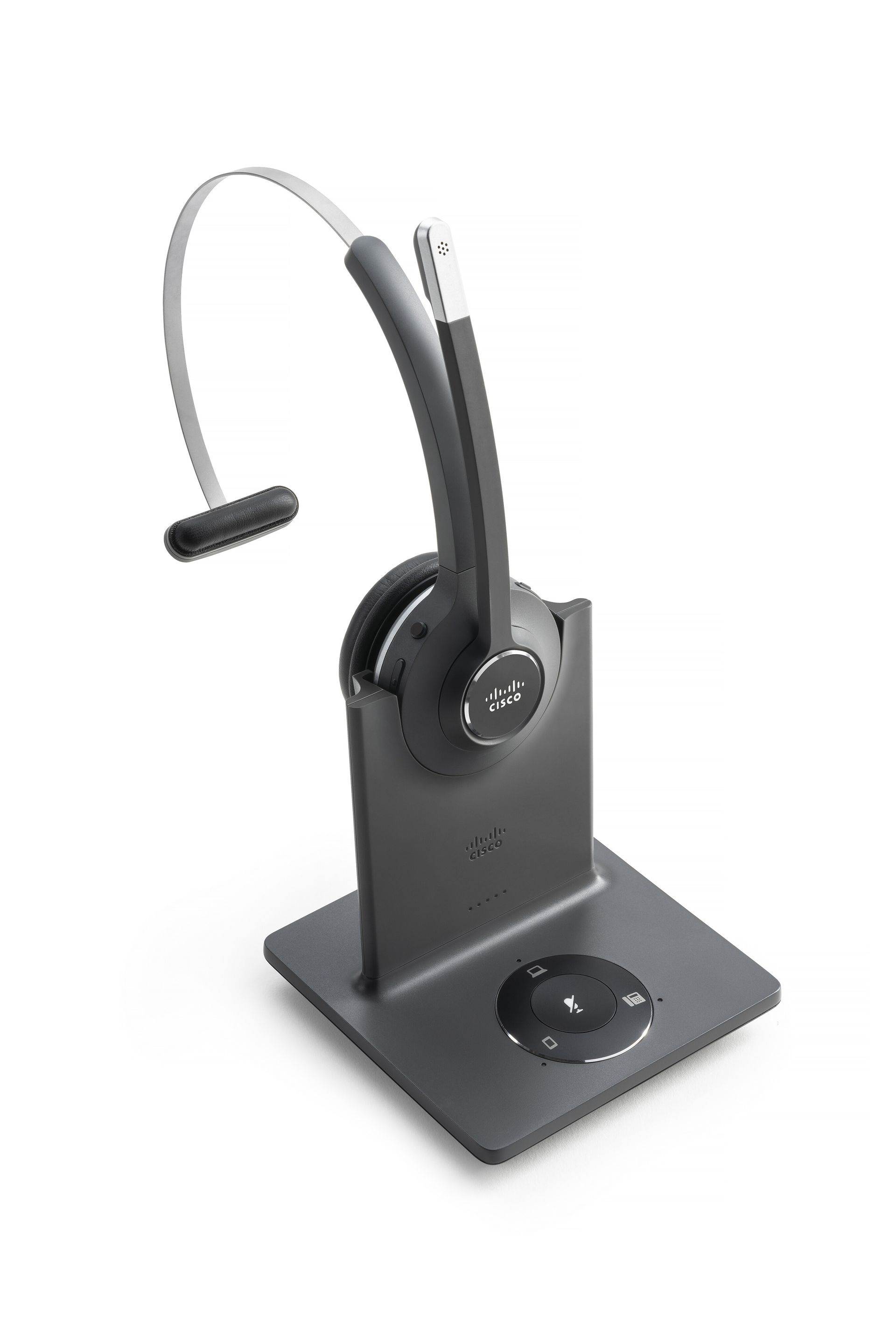 Cisco 500-series headset in charging stand