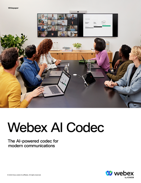 Cover page of the Webex AI Codec: The AI-powered codec for modern communication whitepaper.