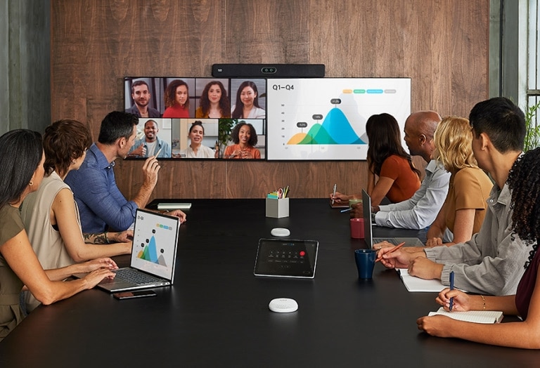 Webex AI-powered collaboration interface on a desktop display.