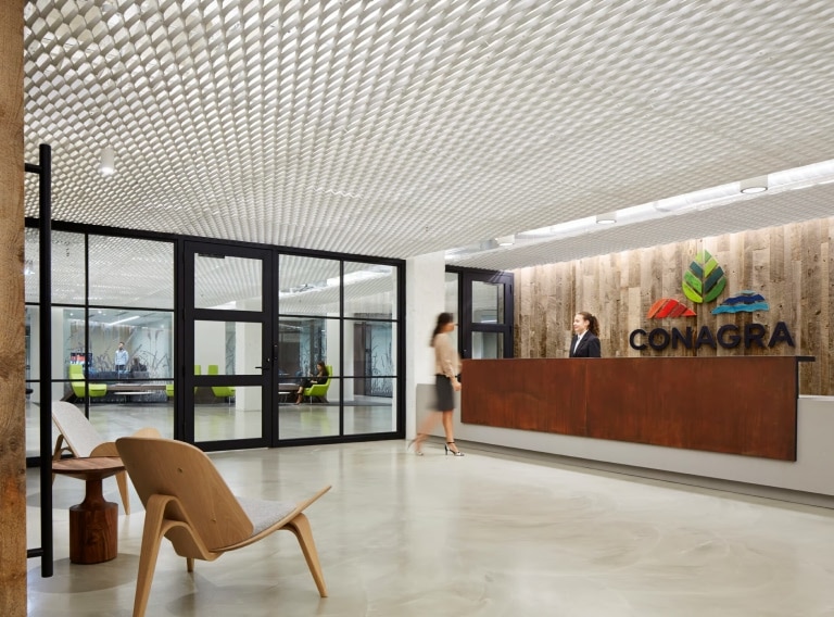 Conagra office interior with Cisco collaboration technology.