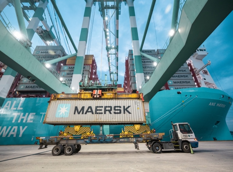 Maersk global logistics operations center.