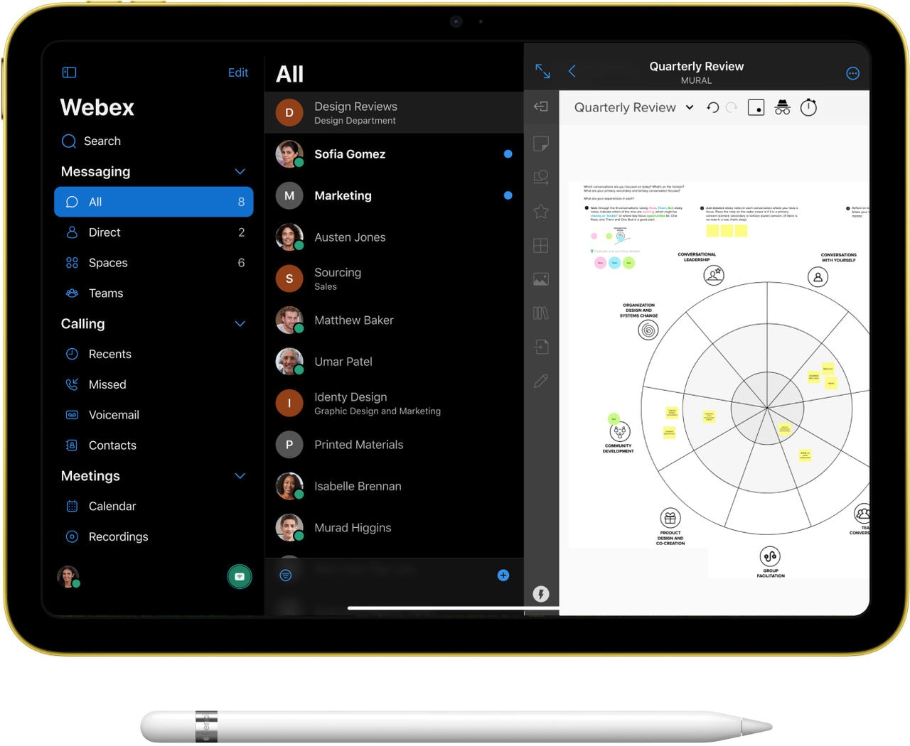 Example of the Webex Calling dialpad